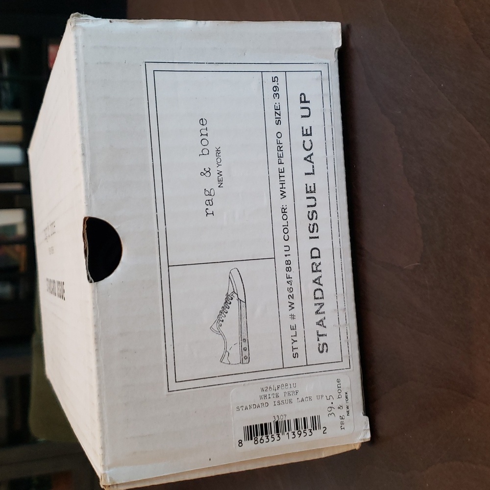 Rag & Bone Standard Issue white leather perforated sneakers lace up size 36.5, 6 - Picture 9 of 9